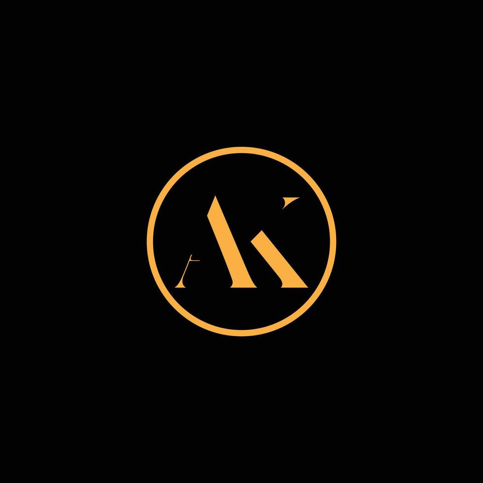 AK Letter monogram Initial Logo Design Template Illustration. AK elegant and Professional icon design vector
