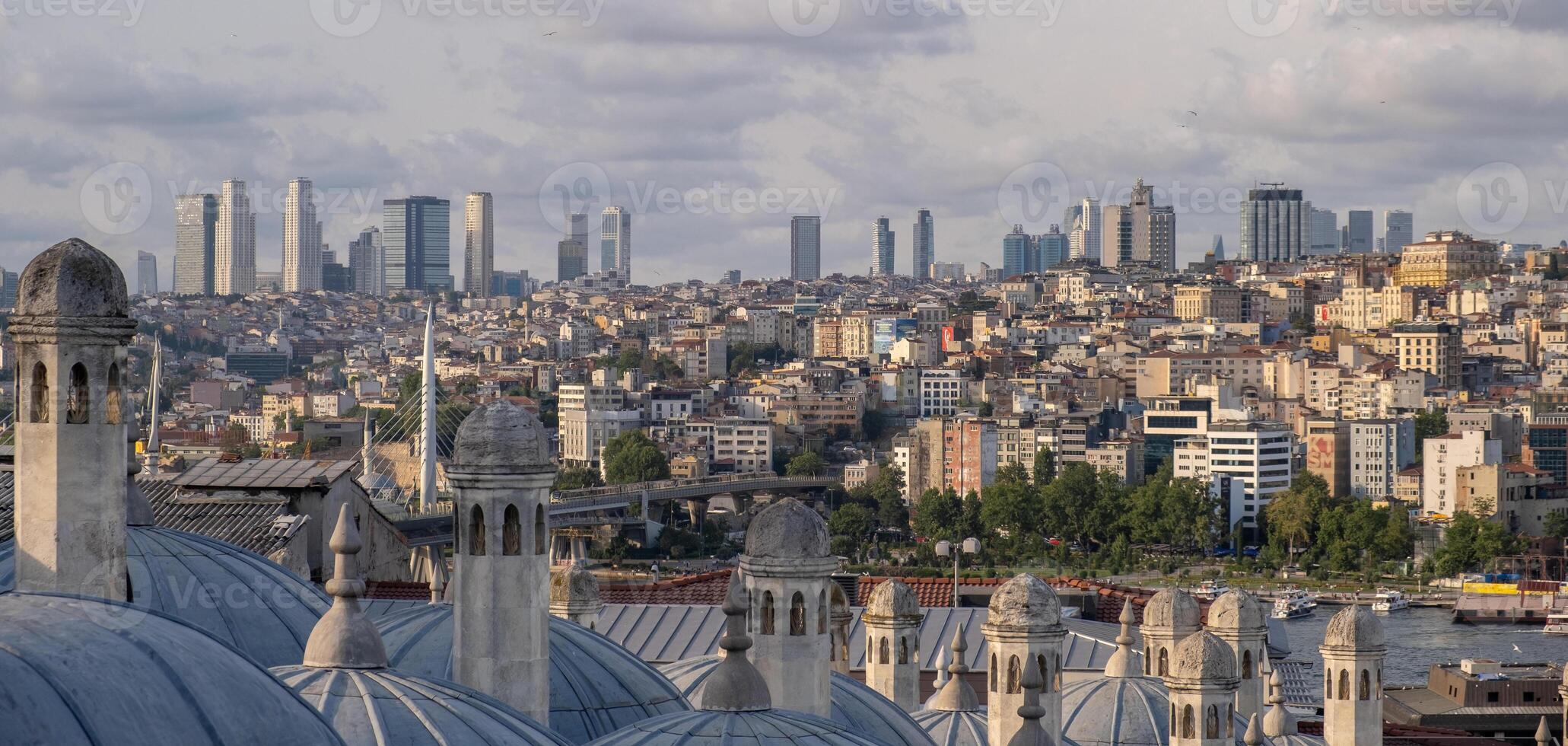 The historic rooftops overlook the Bosphorus, showcasing Istanbul's blend photo