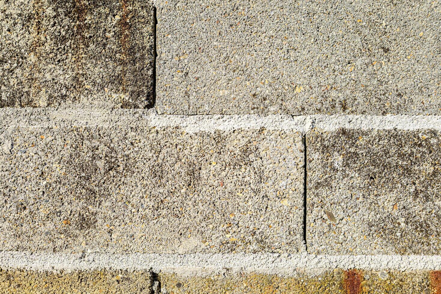 closeup view of a wall made of cement blocks, background with construction concept texture photo
