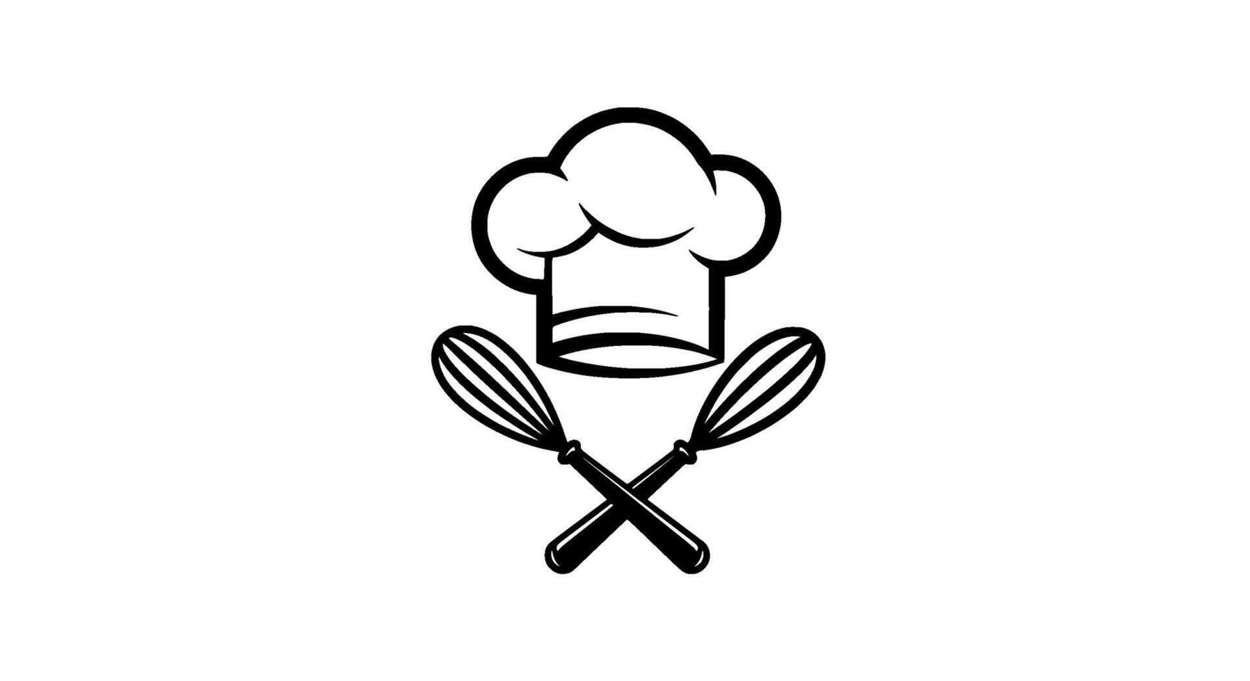 Chef Hat with Crossed Whisks Icon vector
