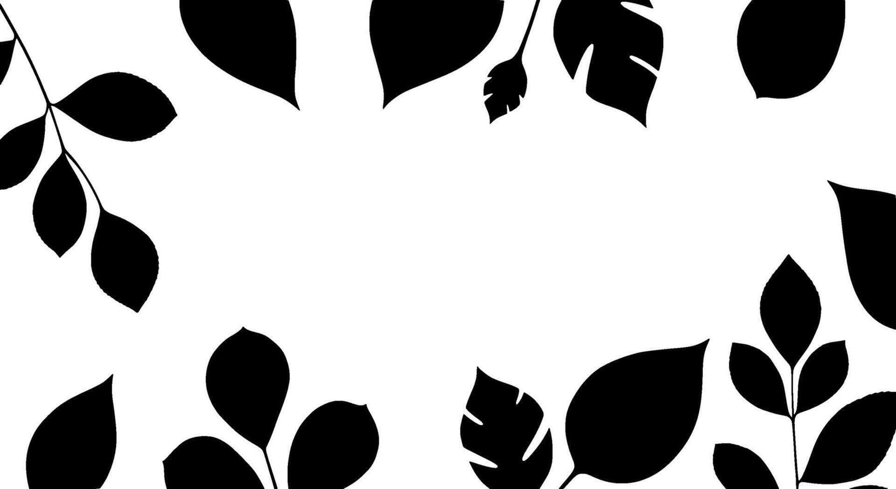 Black Leaf Silhouette Frame vector