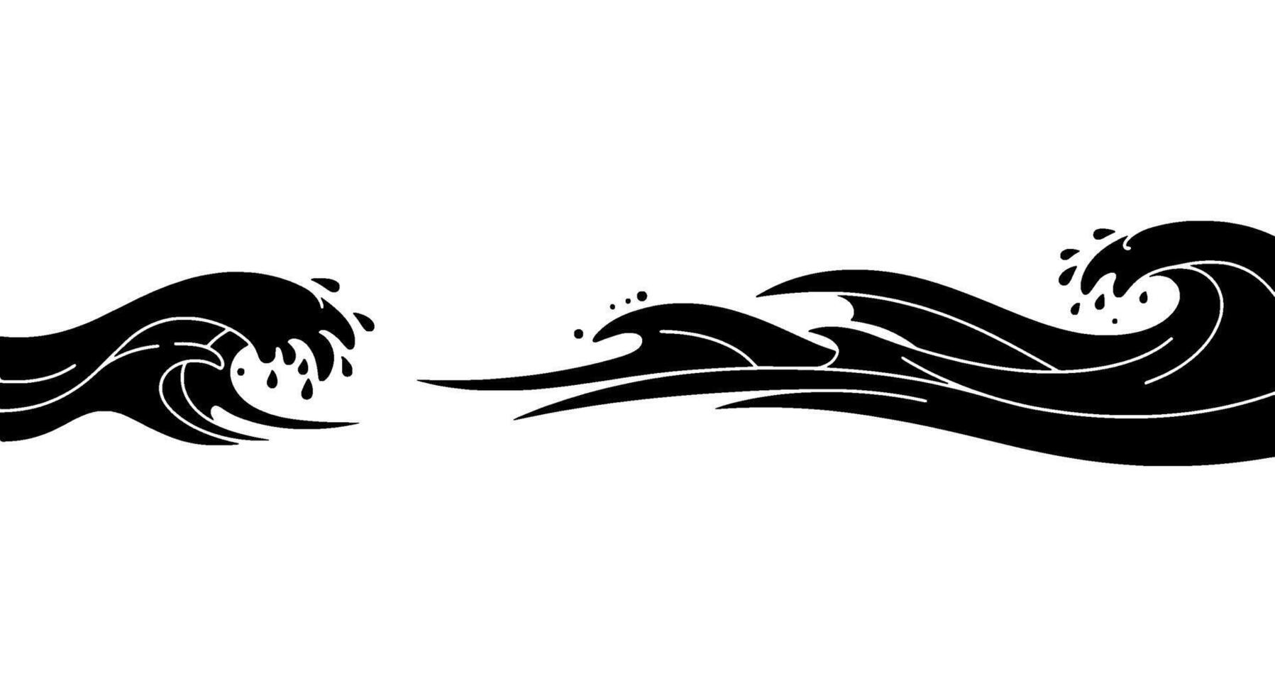 Black Wave Abstract Design Element vector