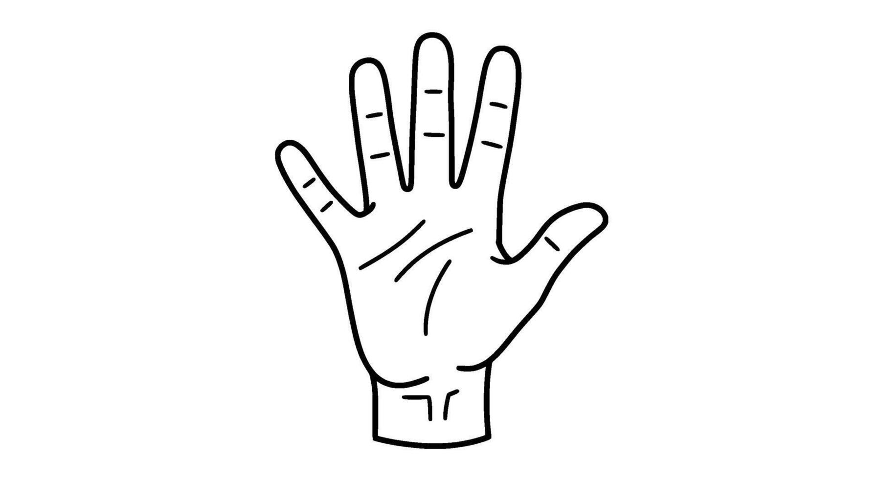 Line Art Hand Palm Up Gesture vector
