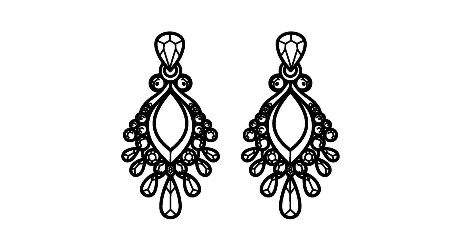 Elegant Drop Earrings with Crystal Detail vector