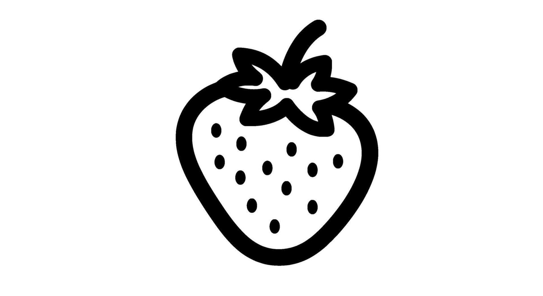 Bold Line Art Strawberry Icon vector