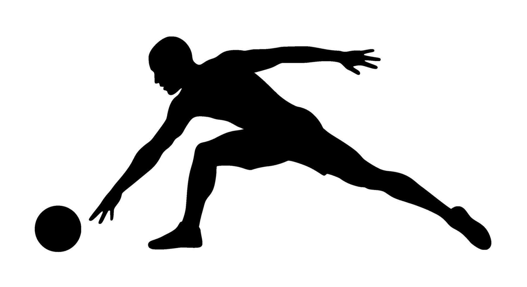 Rugby Player Silhouette Dynamic Pose vector