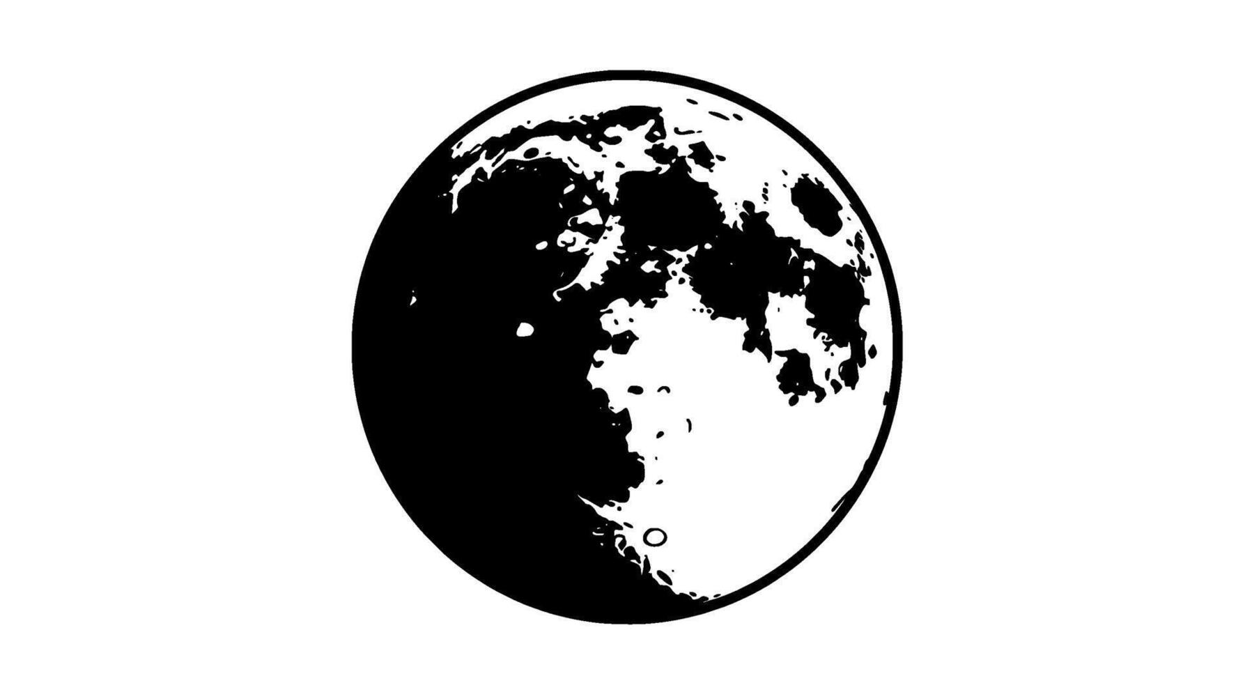 Monochromatic Moon Phase Illustration vector