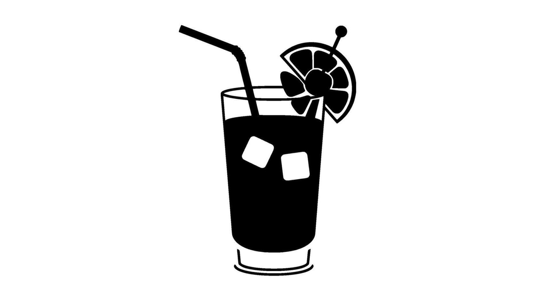 Highball Cocktail Silhouette Icon vector