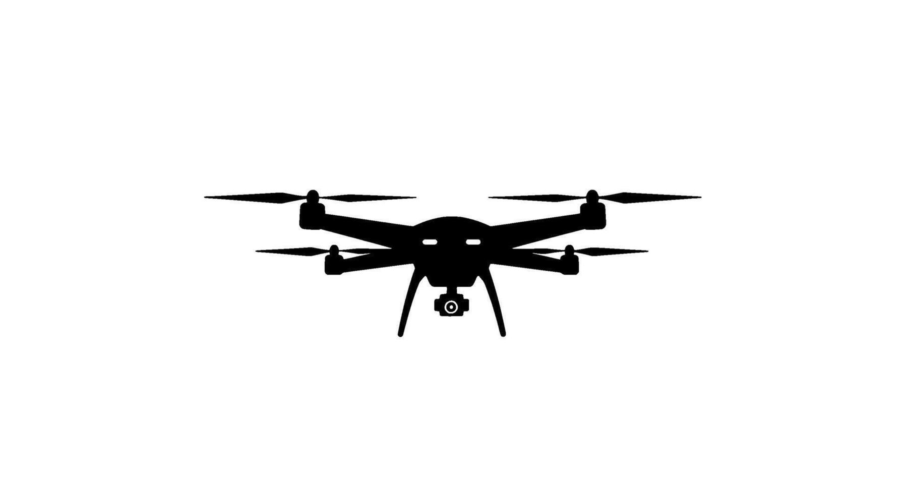 Quadcopter Drone Silhouette Icon vector