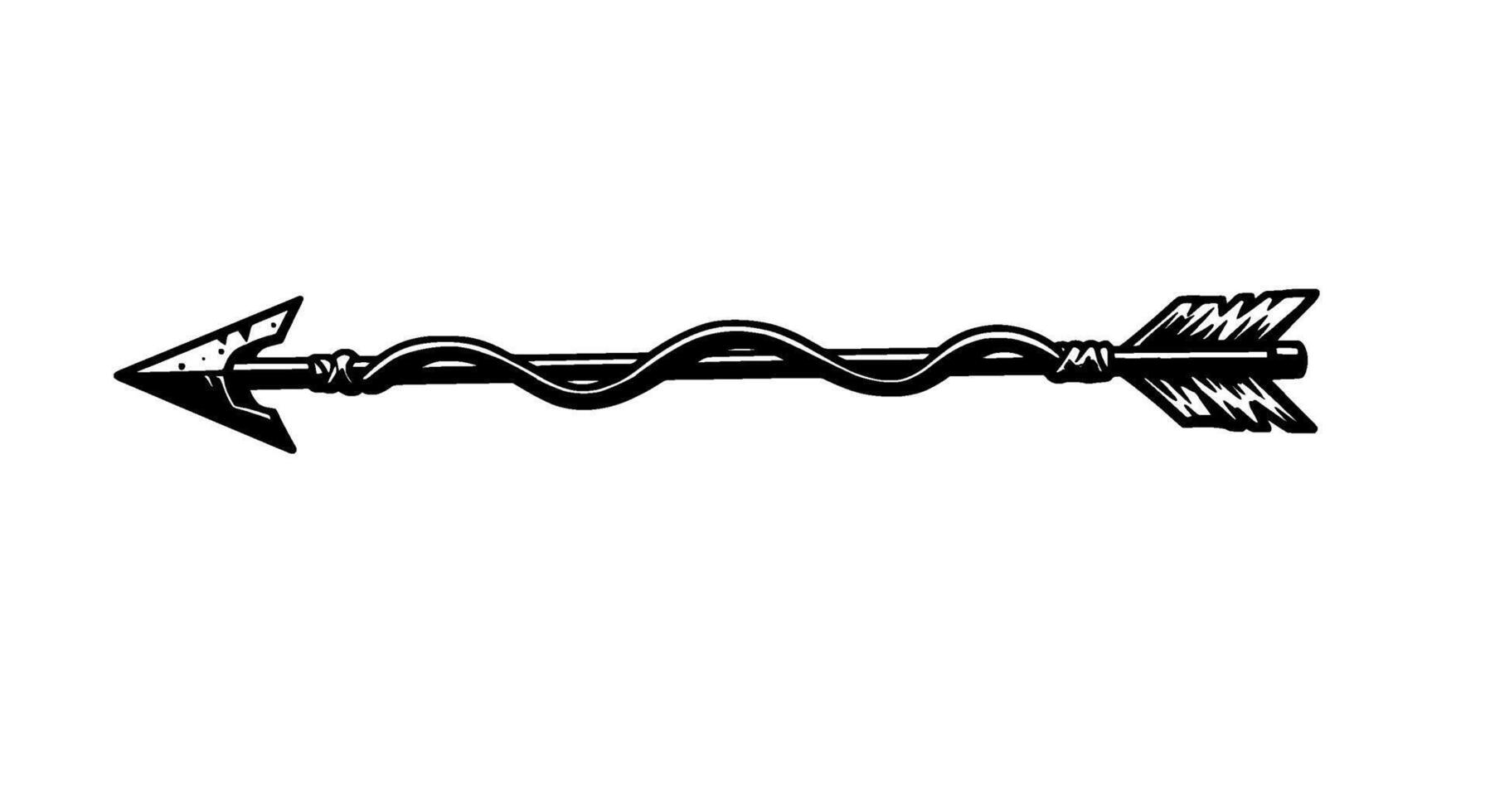 Wavy Arrow Tribal Tattoo Design vector