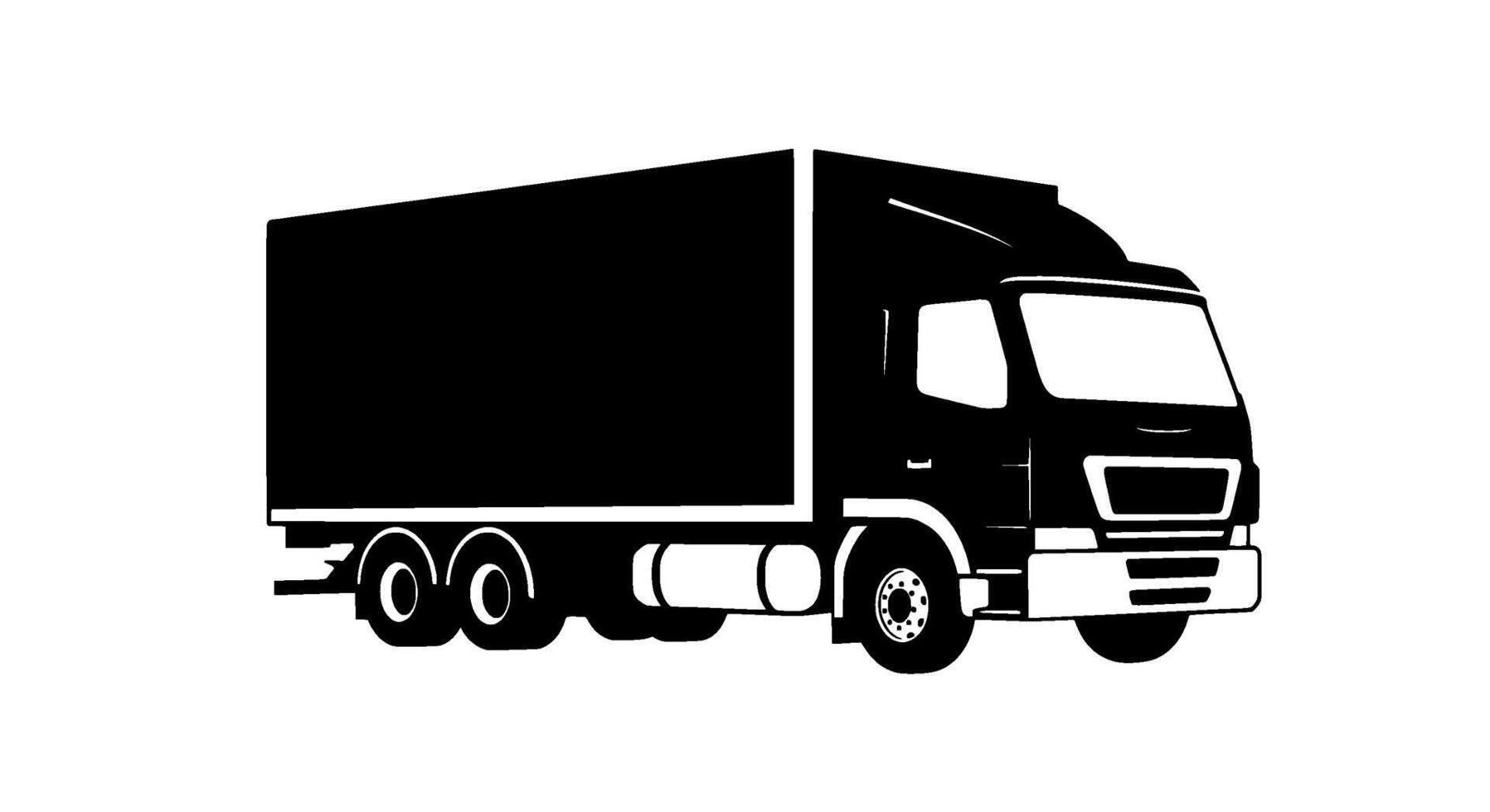 Box Truck Silhouette Icon Monochrome Delivery Vehicle Graphic vector