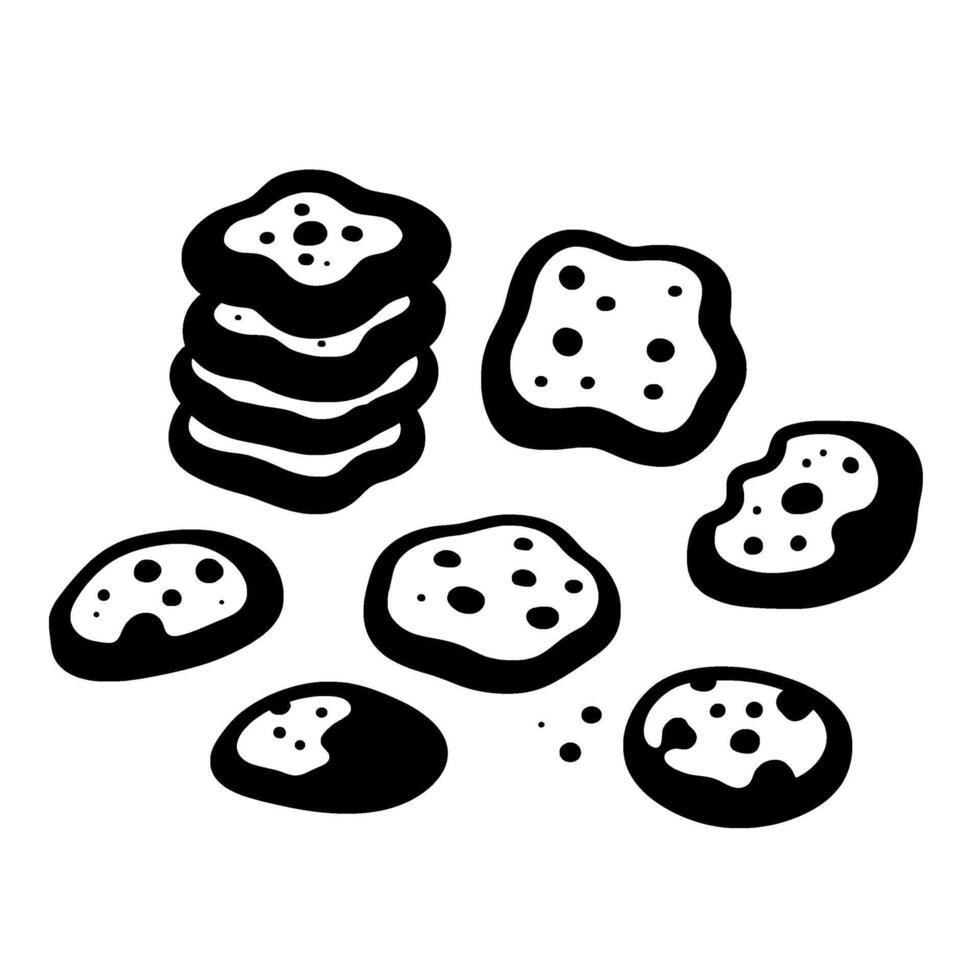 Hand-drawn Doodle Style Cookies Set vector