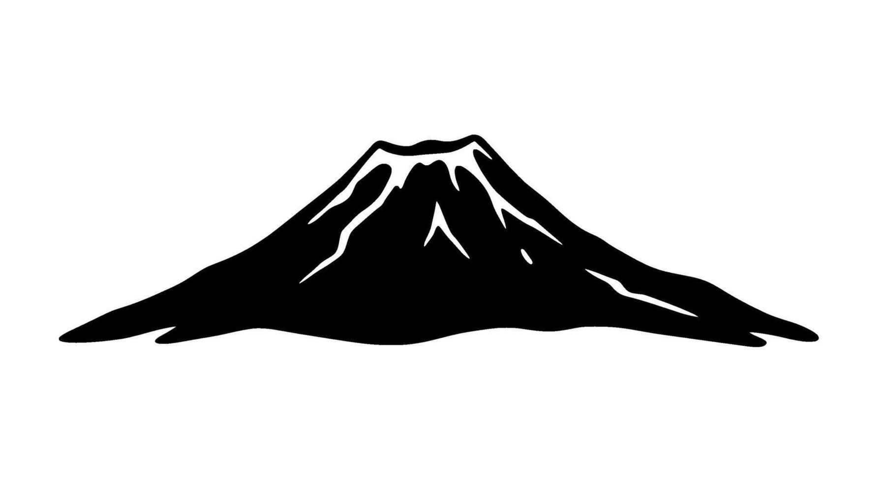 Monochrome Volcanic Peak Illustrationalt vector