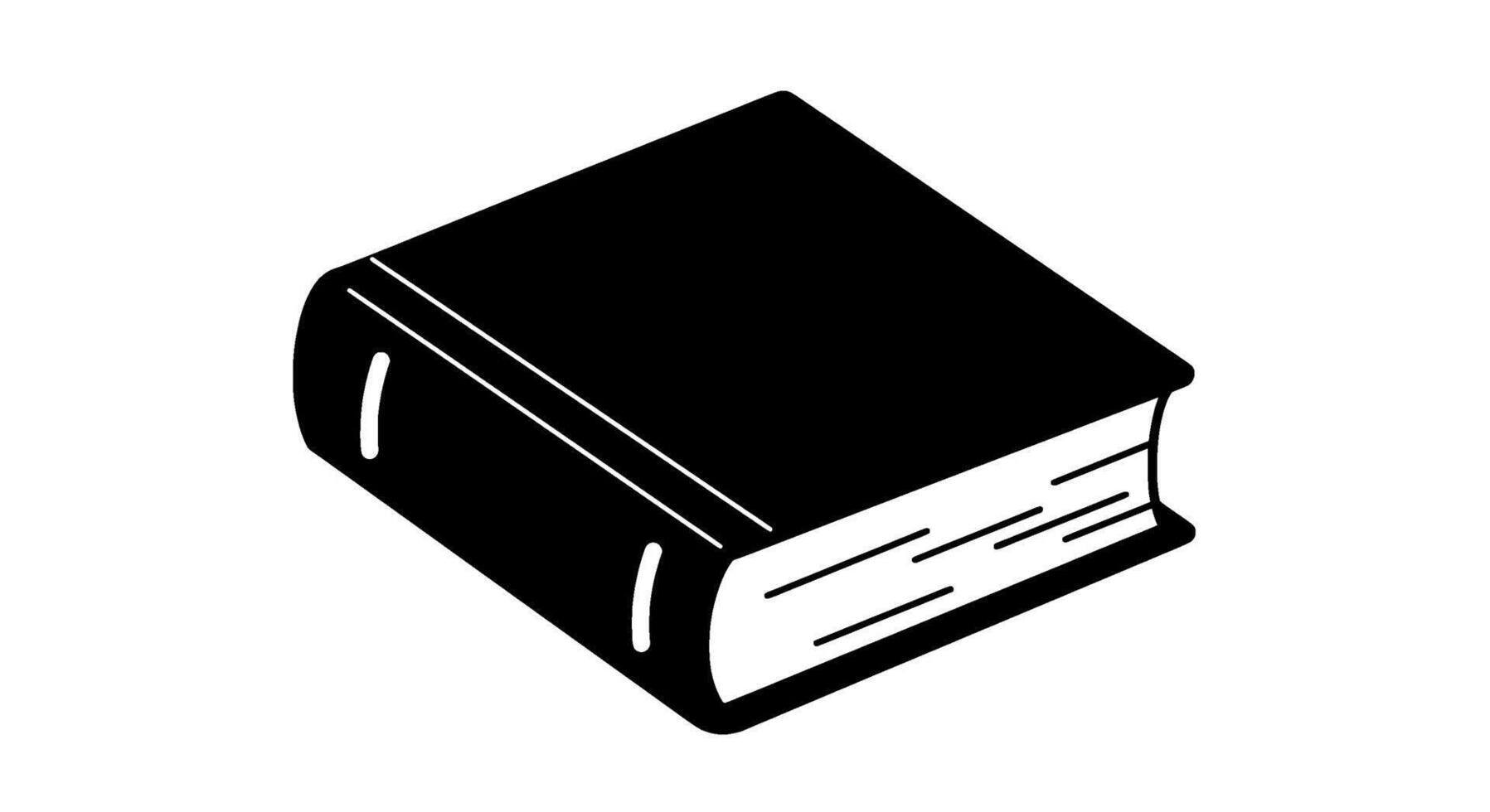 Isometric Book Icon Simple Black Silhouette vector