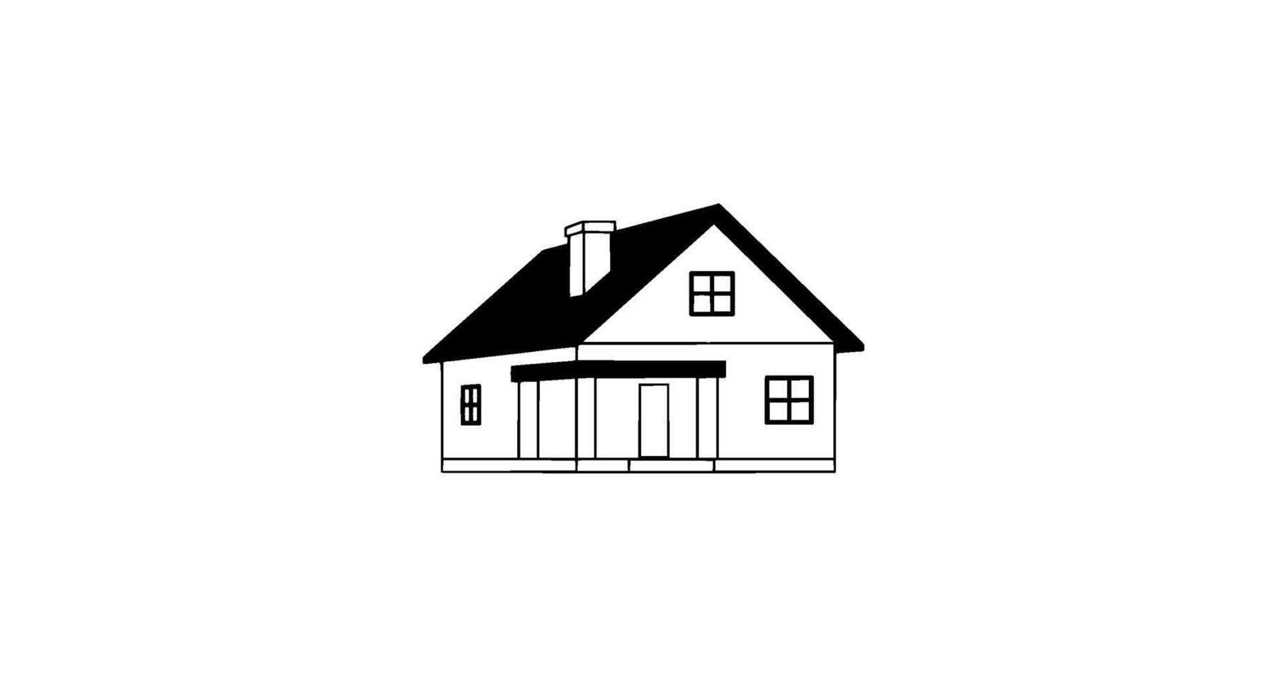 Simple Black and White House Icon vector