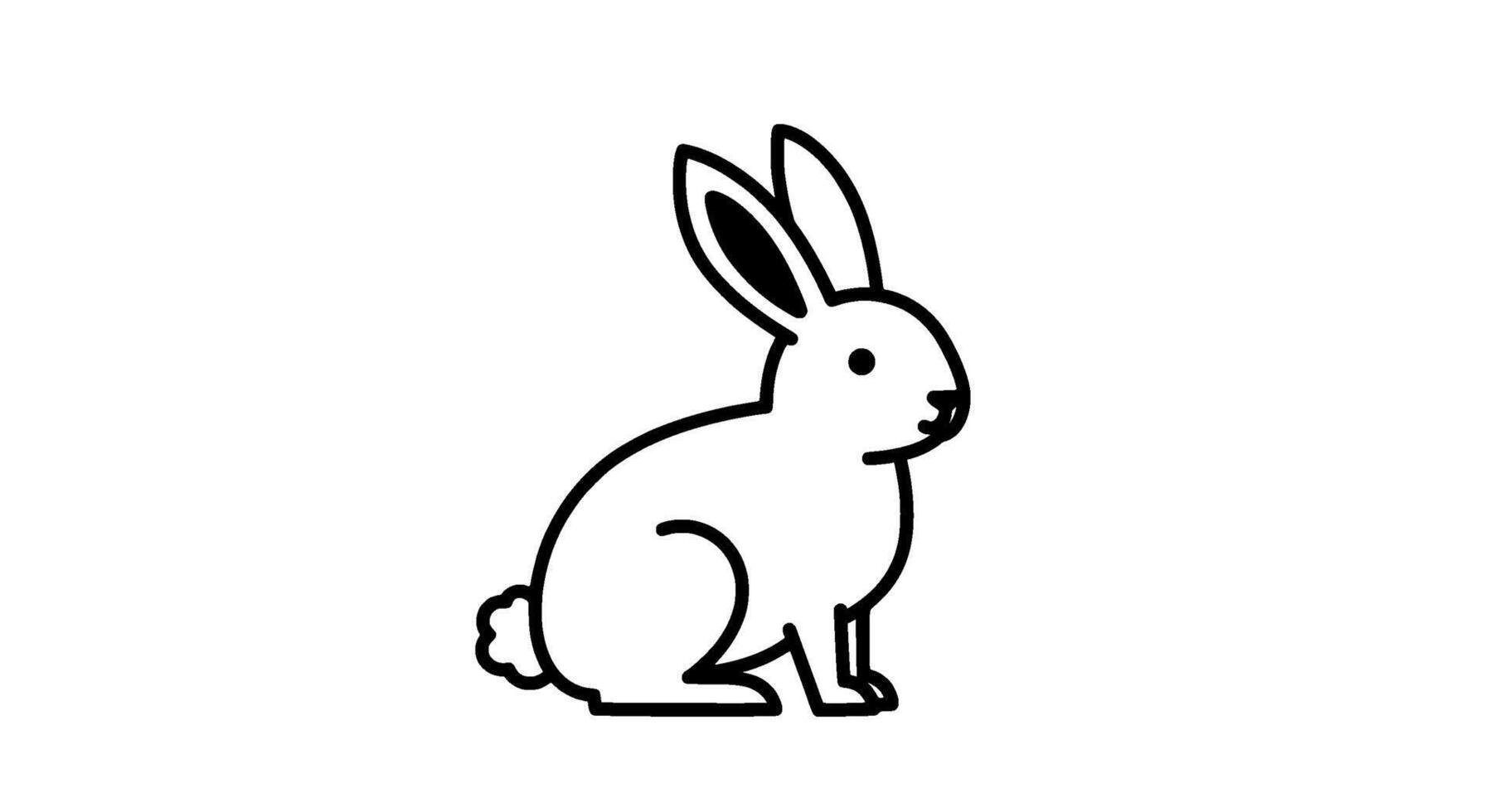 Simple Line Art Rabbit Illustration vector