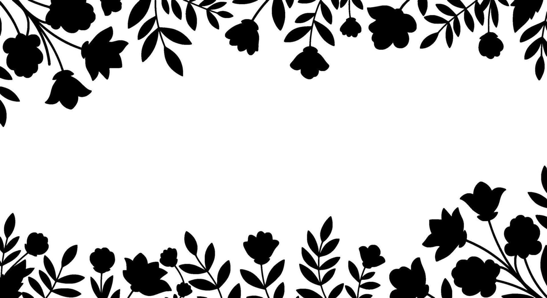 Black Floral Silhouette Frame vector
