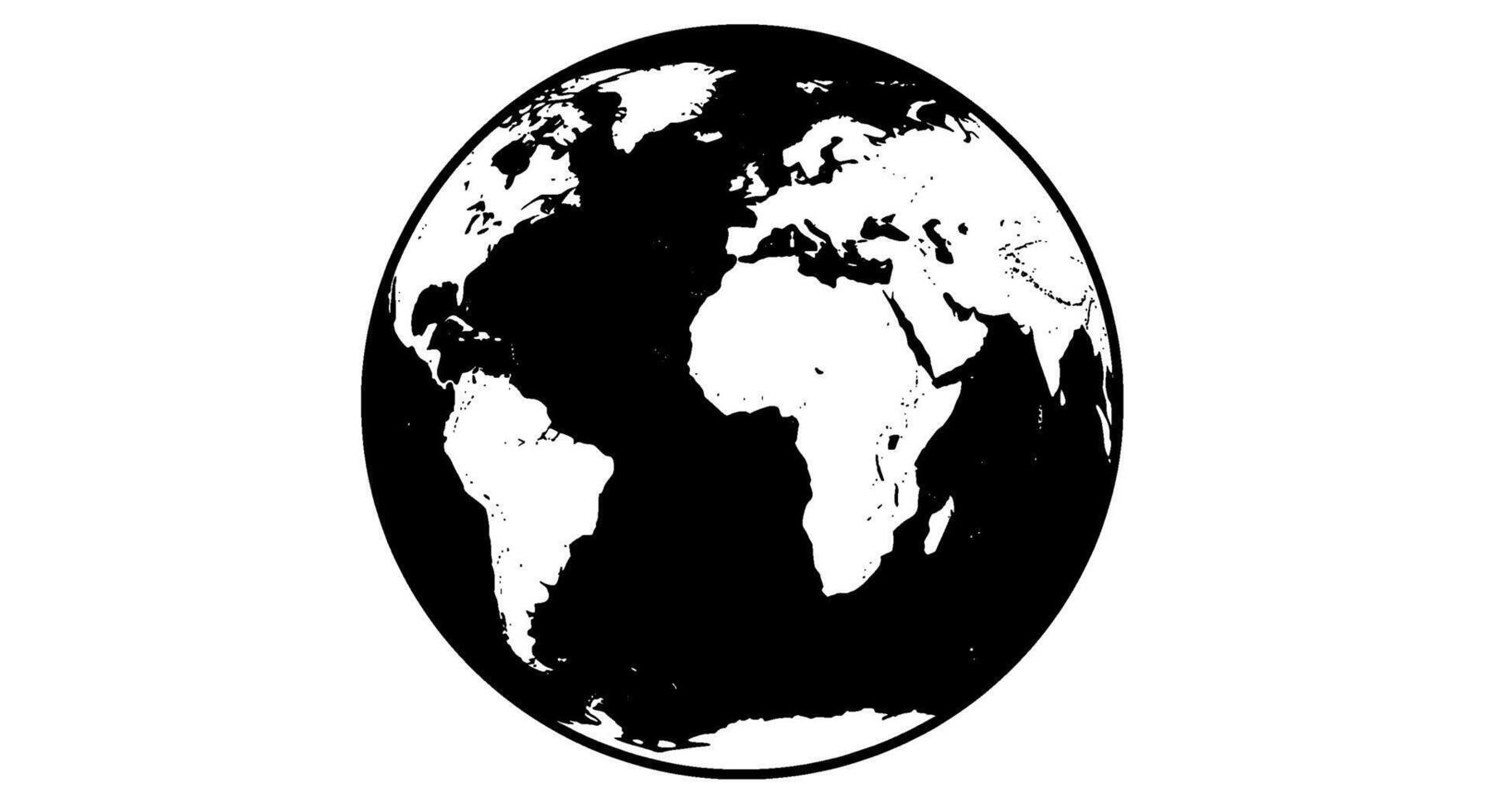 Oblate Spheroid Earth Monochrome Graphic vector