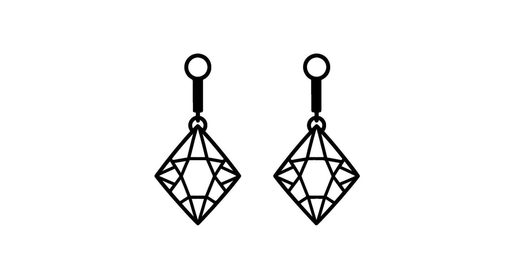 Geometric Diamond Earrings Design vector