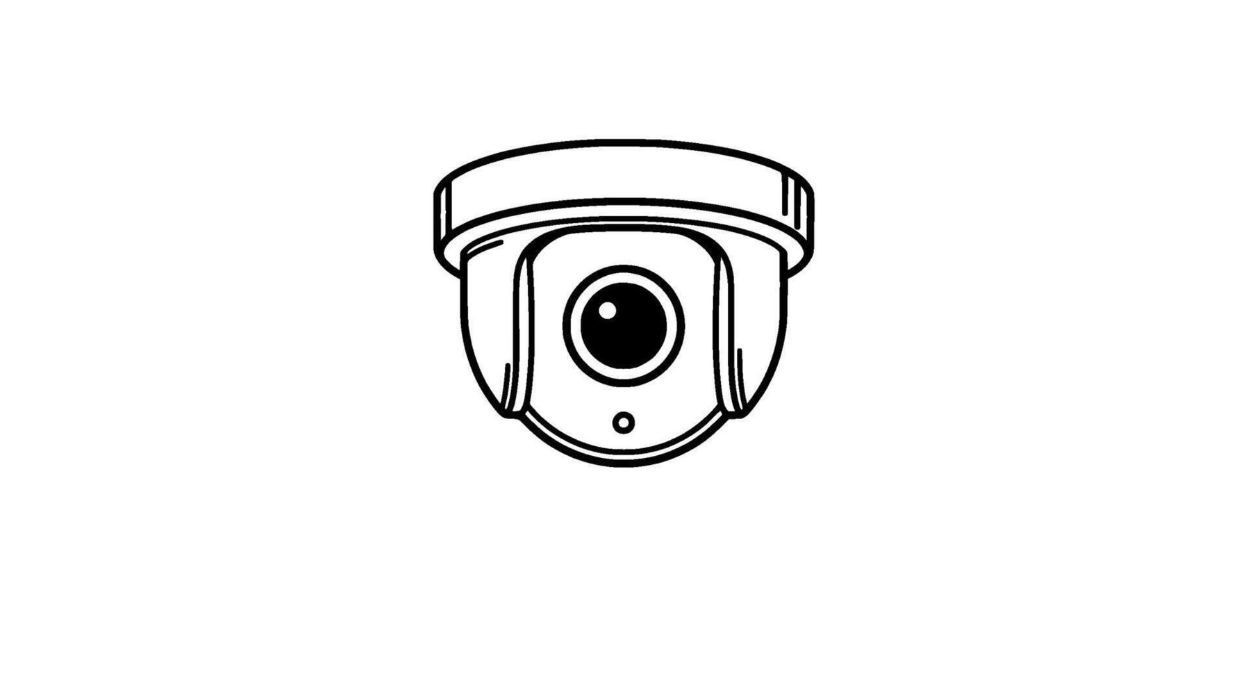 Dome Security Camera Icon Line Art Design vector