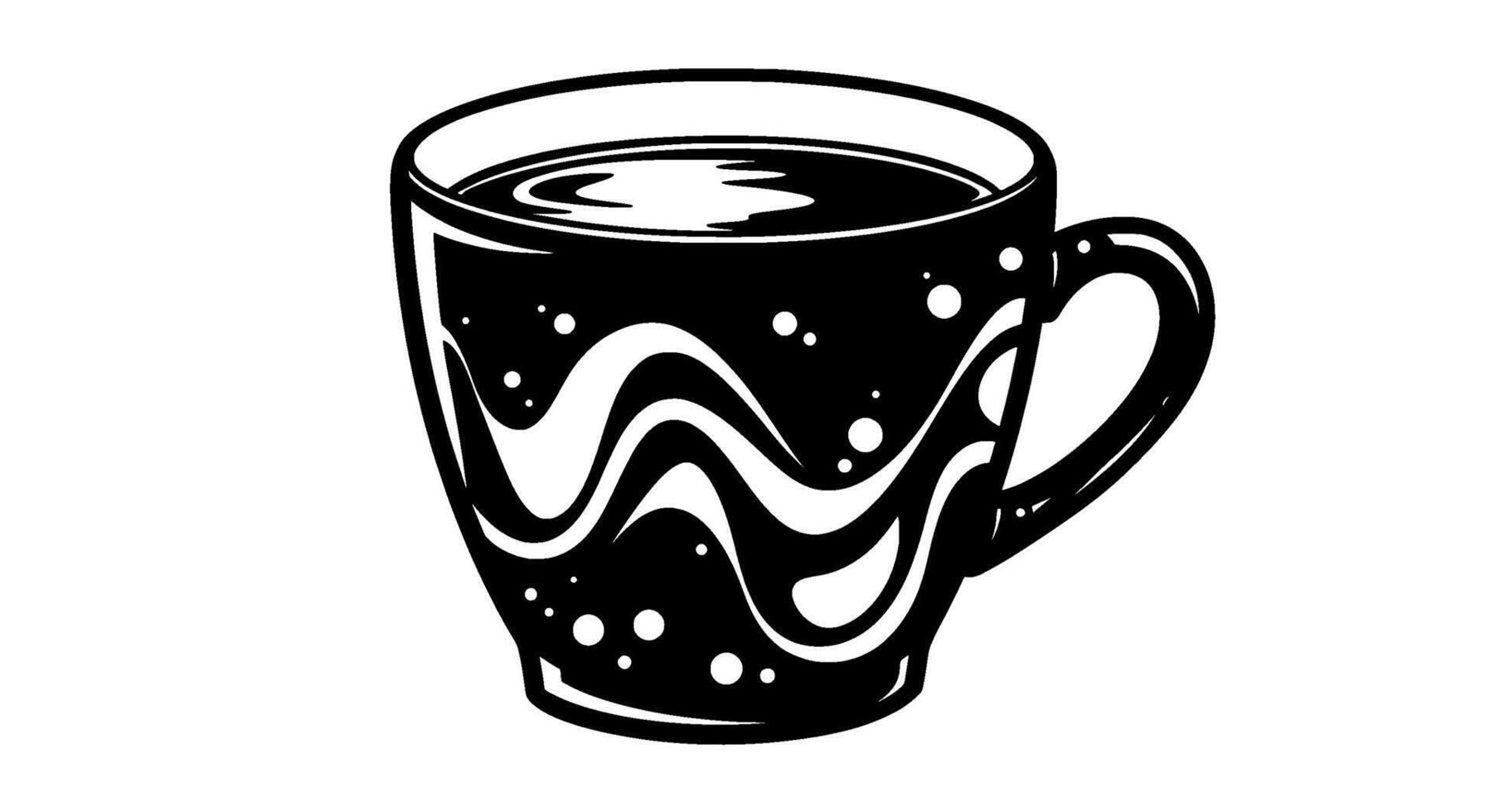 Wavy Lines Coffee Mug Design vector