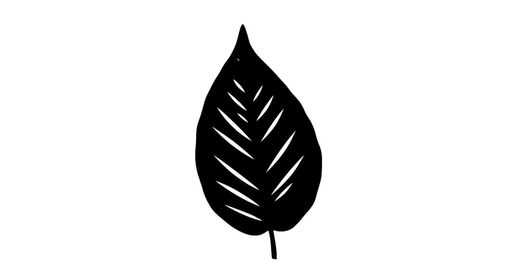 Monochrome Leaf Silhouette with Parallel Veins vector