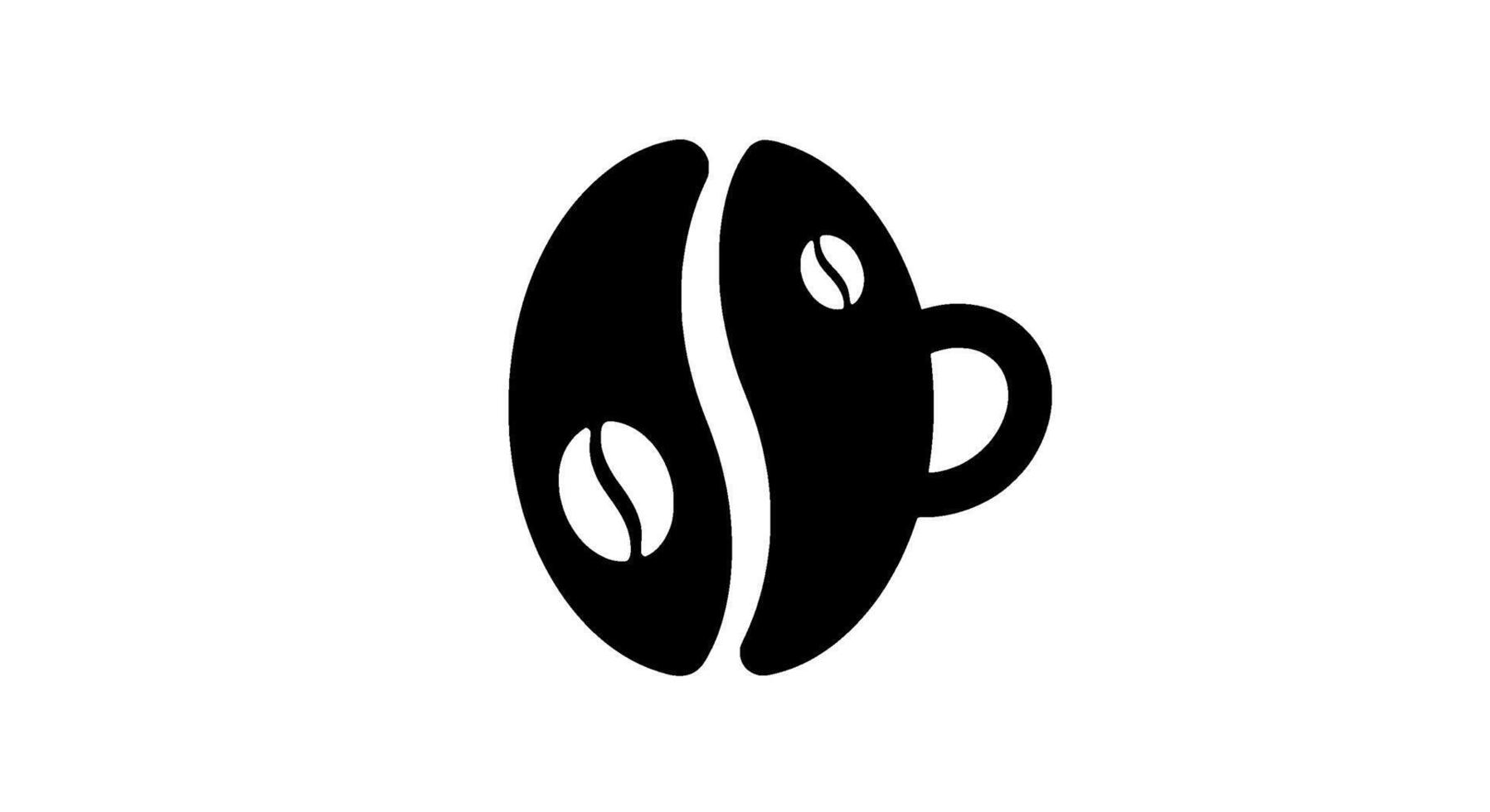 Coffee Bean Cup Fusion Icon vector