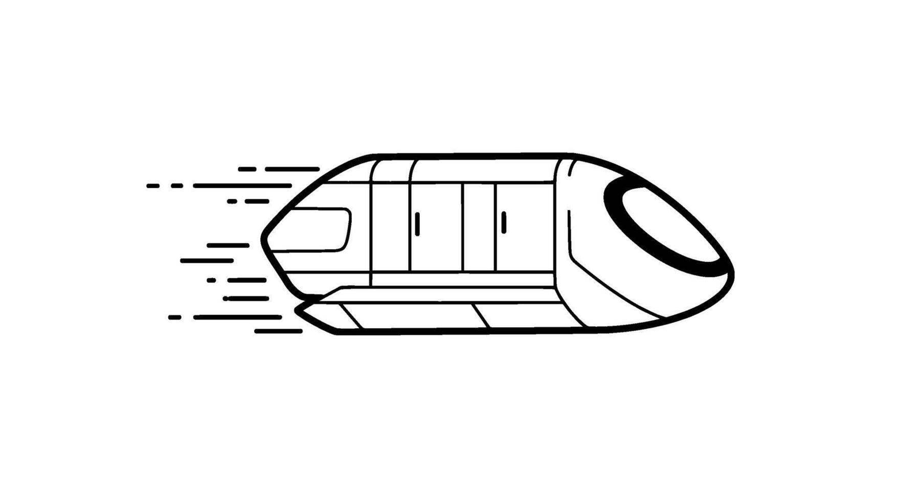Futuristic Capsule Train Line Art vector
