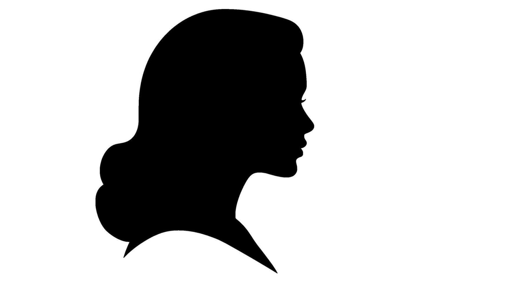 Elegant Woman Profile Silhouette vector