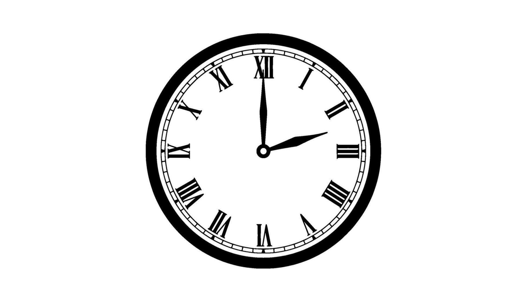 Oval Roman Numeral Clock Face Design vector