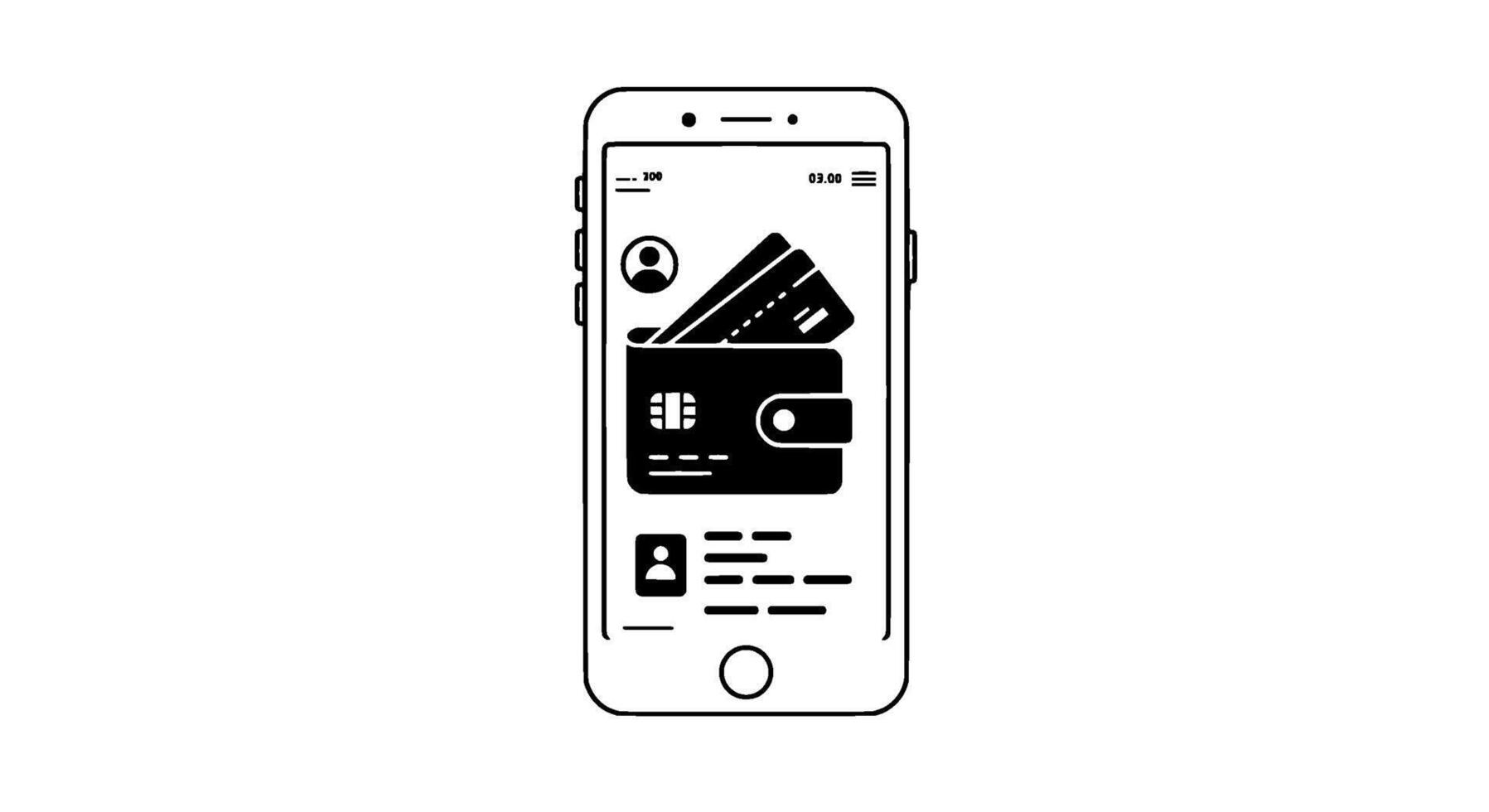 Smartphone Wallet Mobile Payment App Icon vector