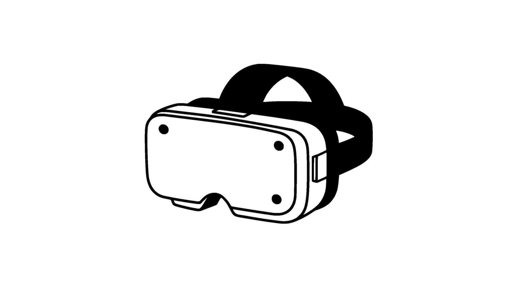 Isometric VR Headset Line Art Icon vector
