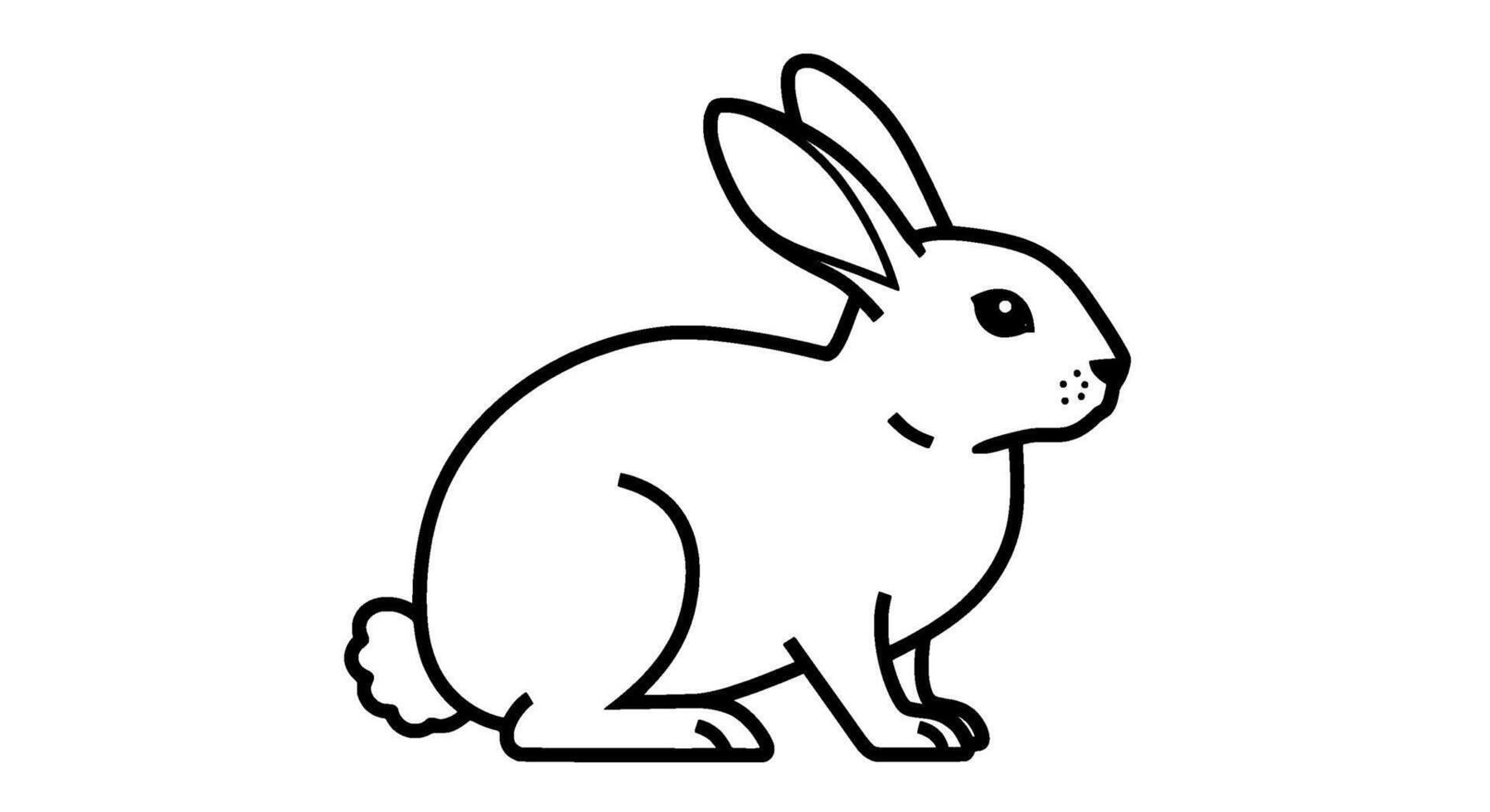 Line Art Rabbit Illustration, Simple Bunny Design vector