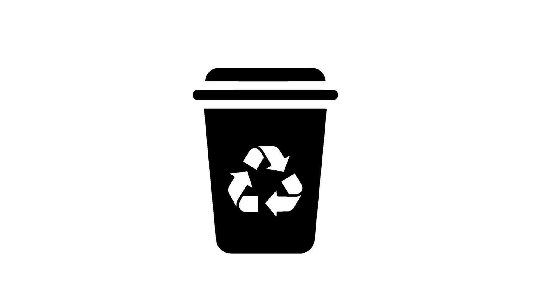 Recycle Bin Icon Cup with Arrows vector