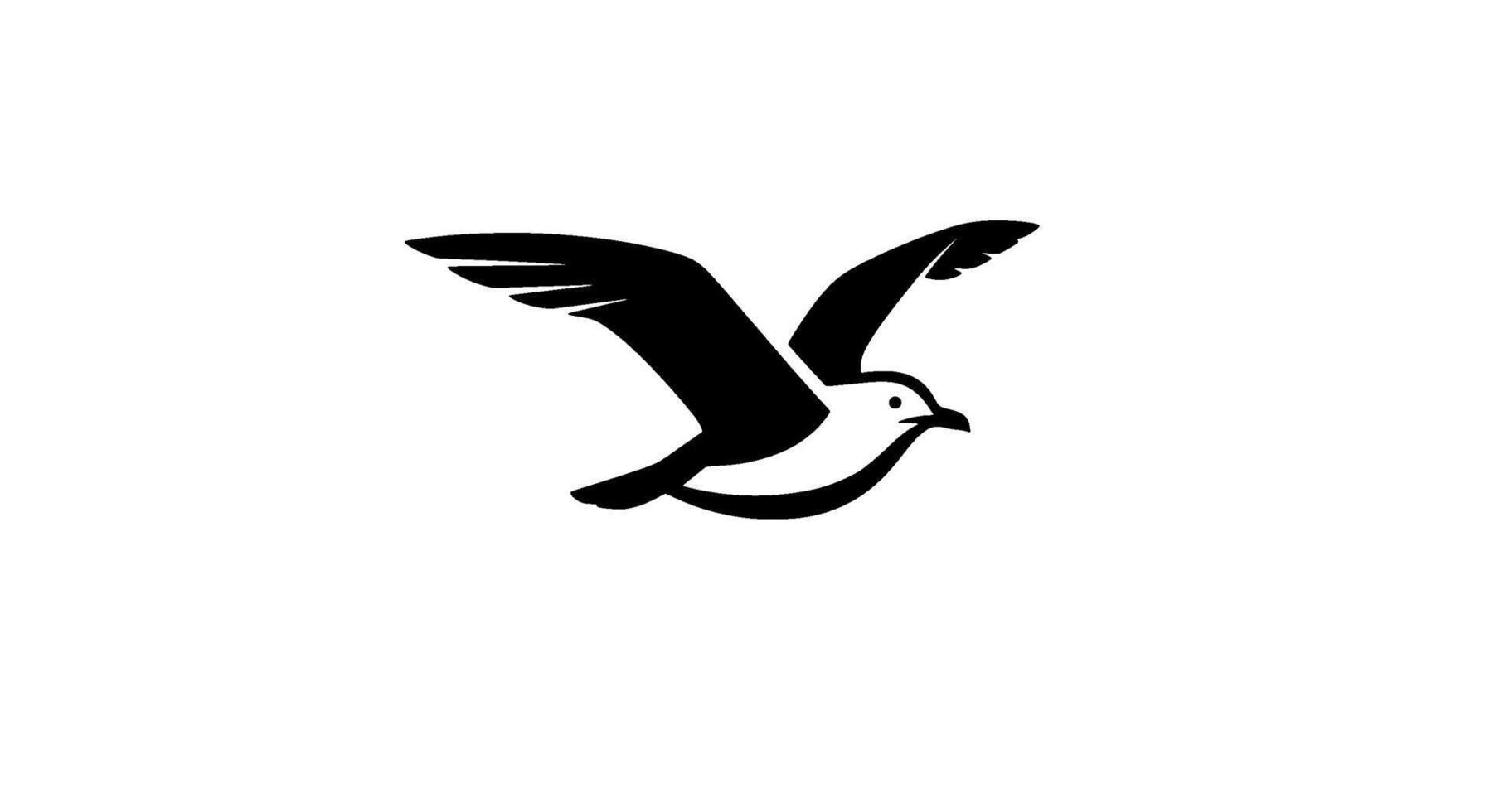 Stylized Black Bird in Flight Logo vector