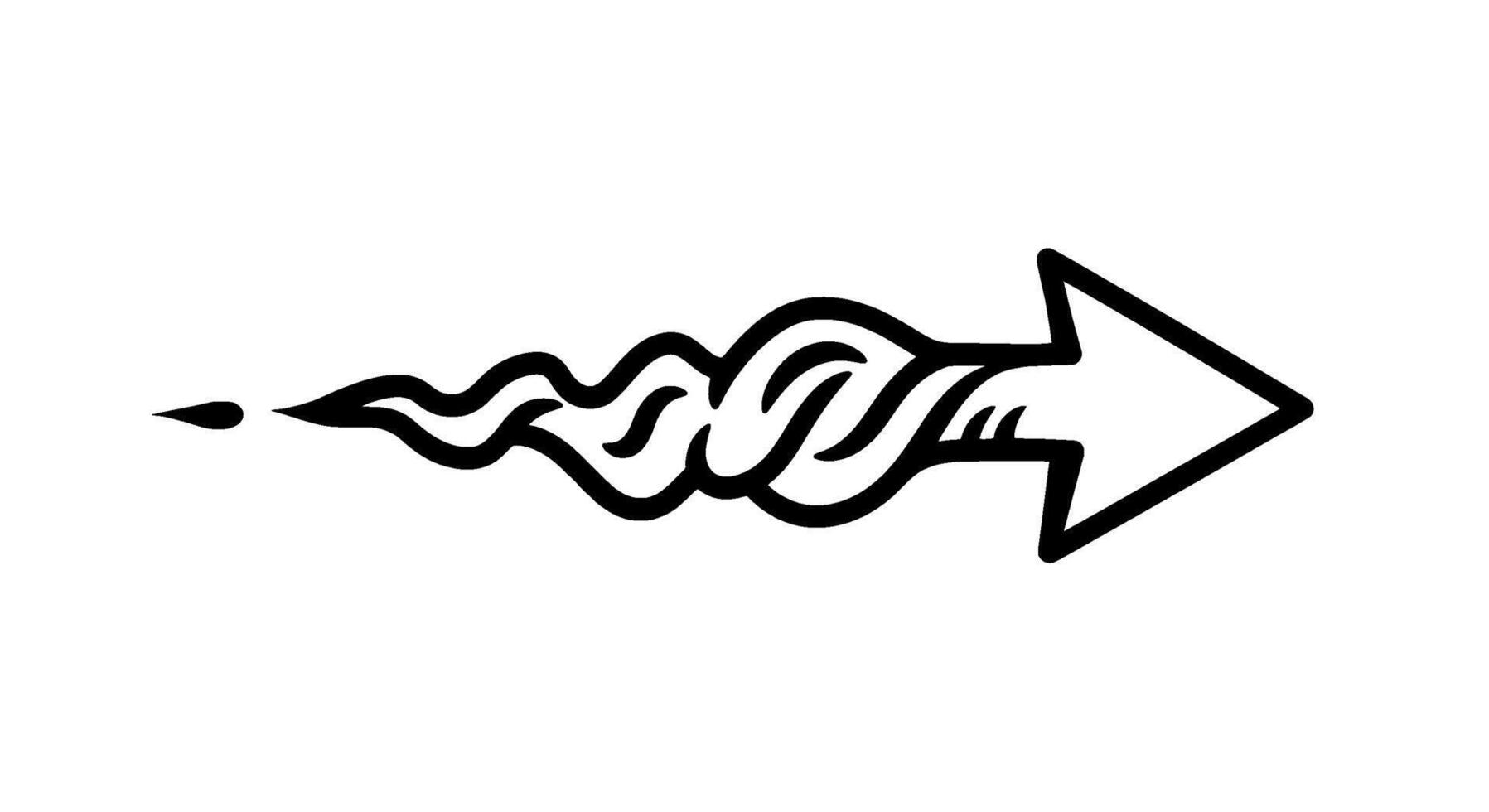 Wavy Trail Arrowhead Icon vector
