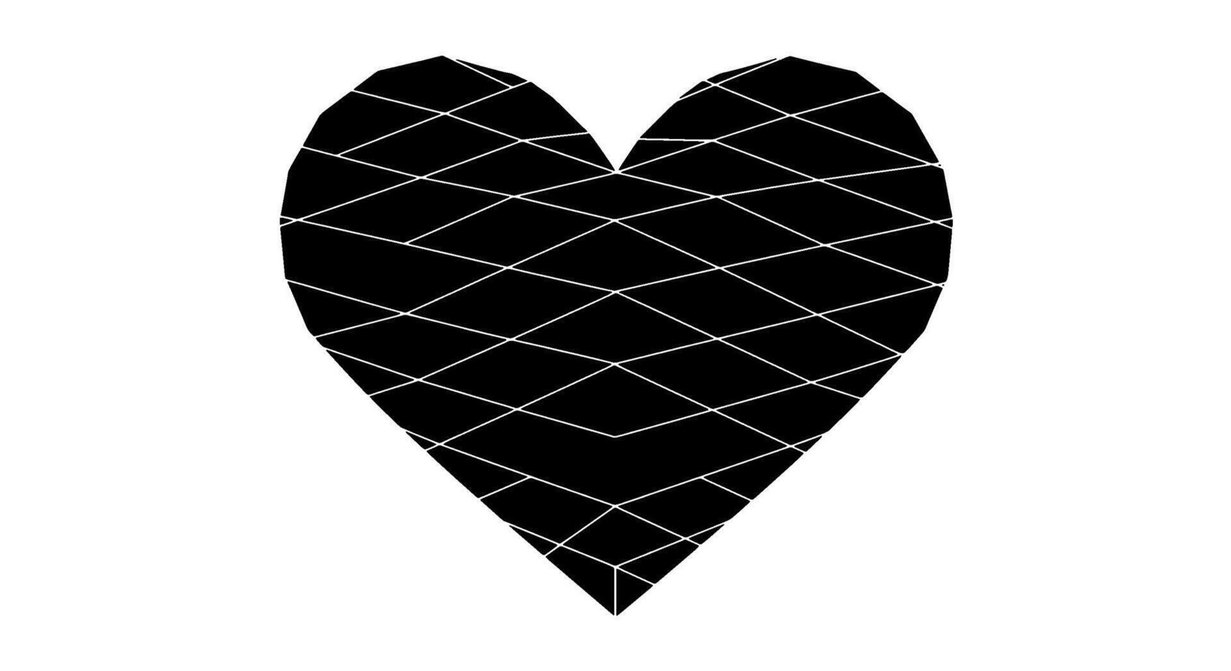 Geometric Heart with Interlocking Lines vector