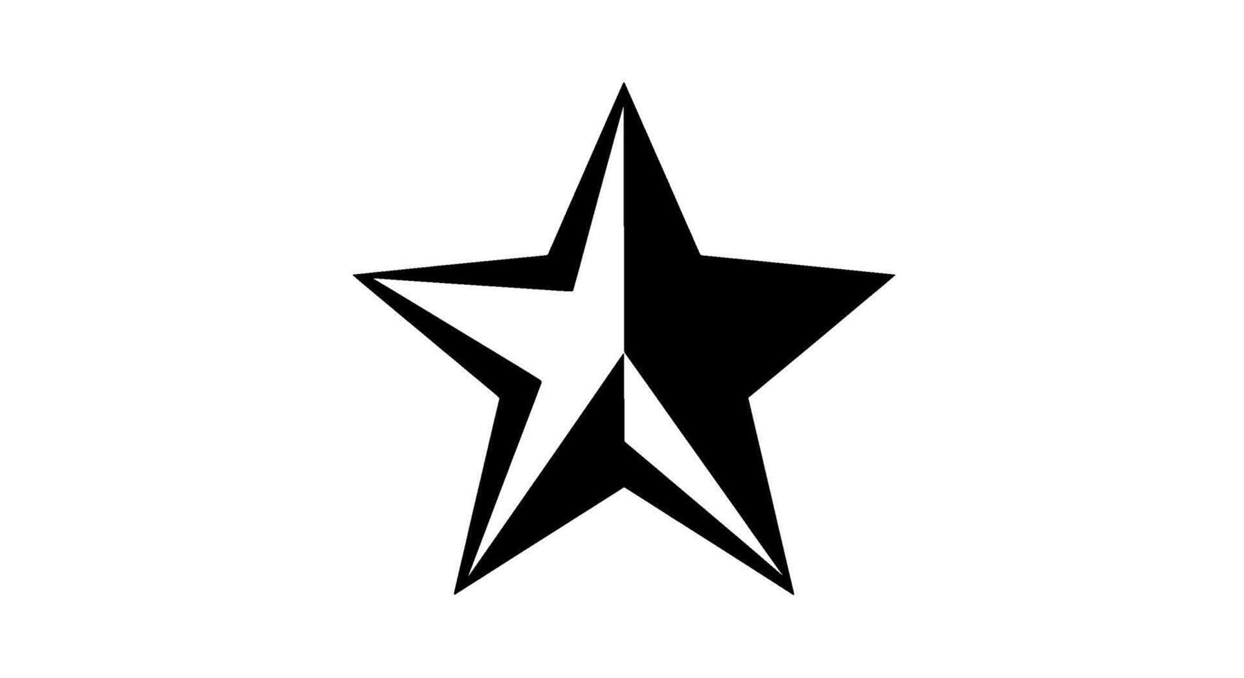 Bi-Color Geometric Star Icon vector