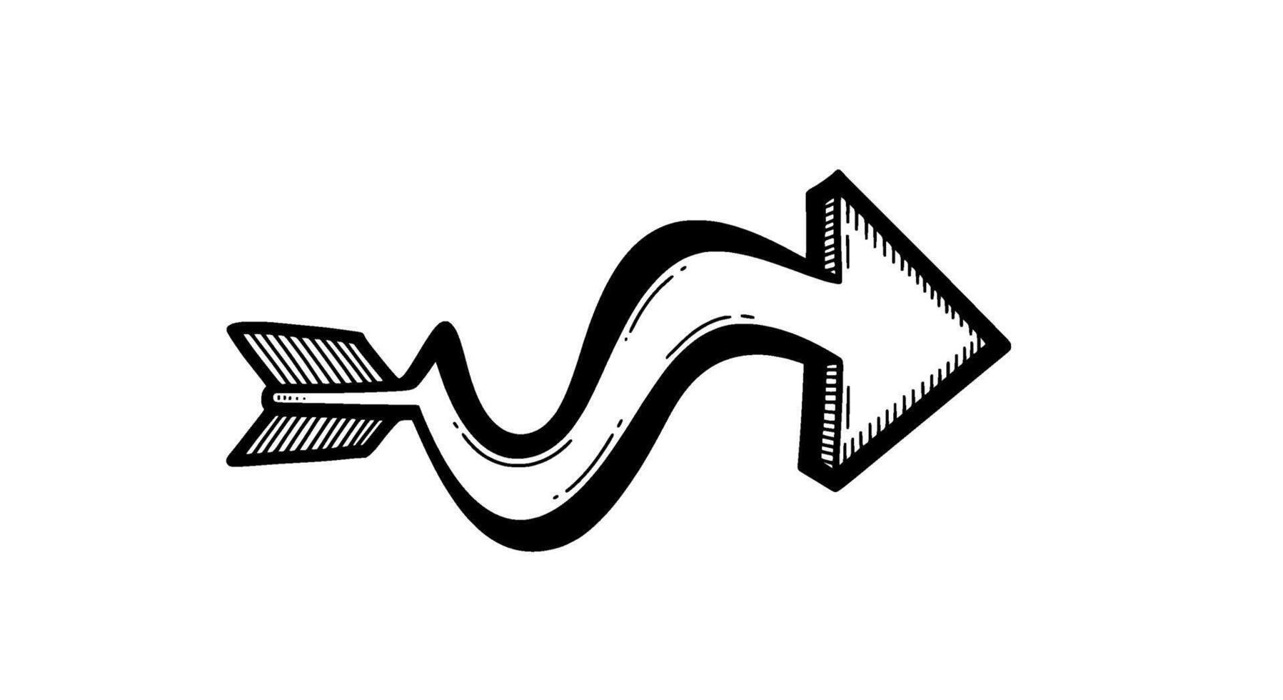Wavy Arrow with Fletching vector