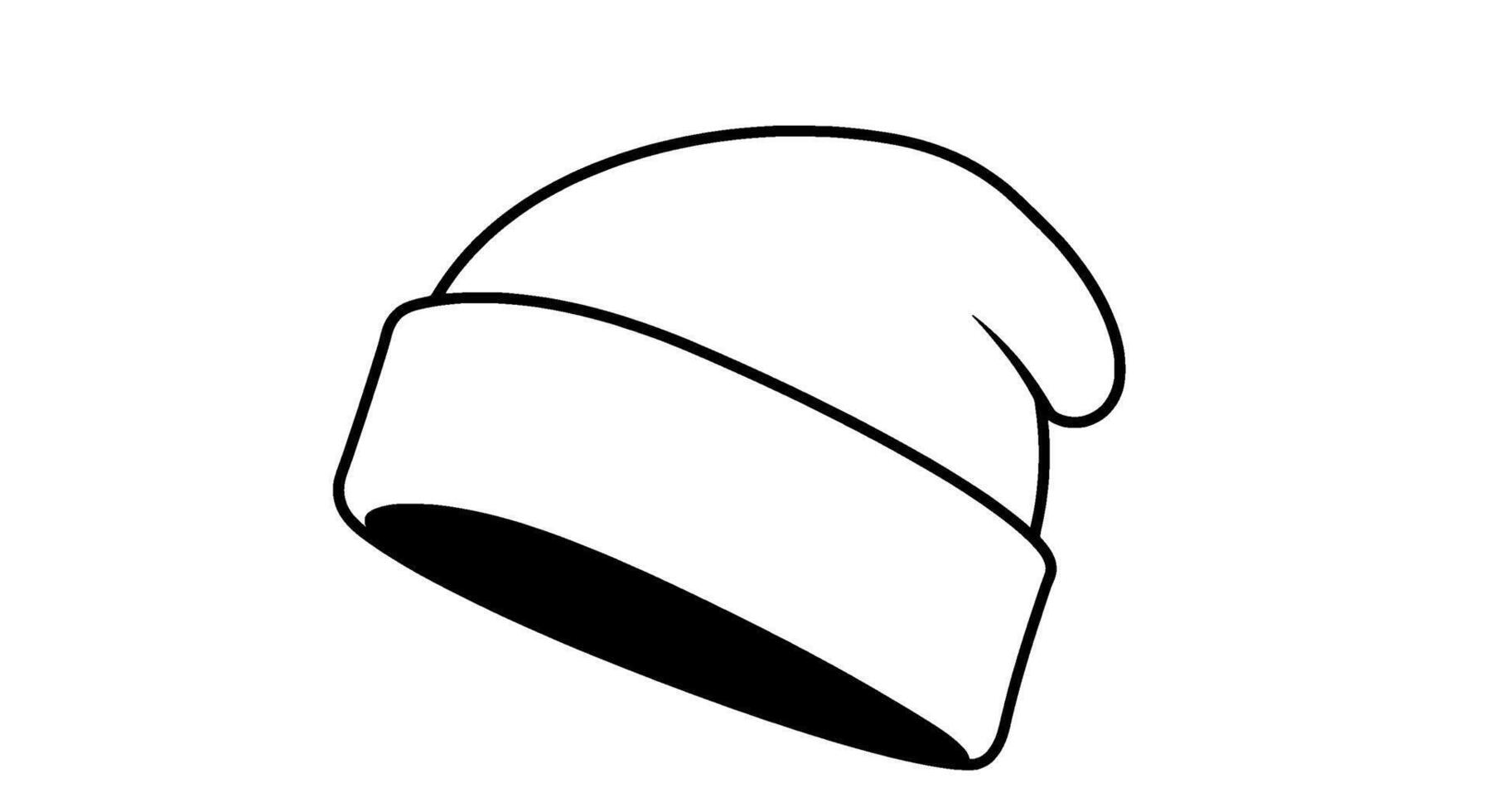 Line Art Beanie Hat Design vector