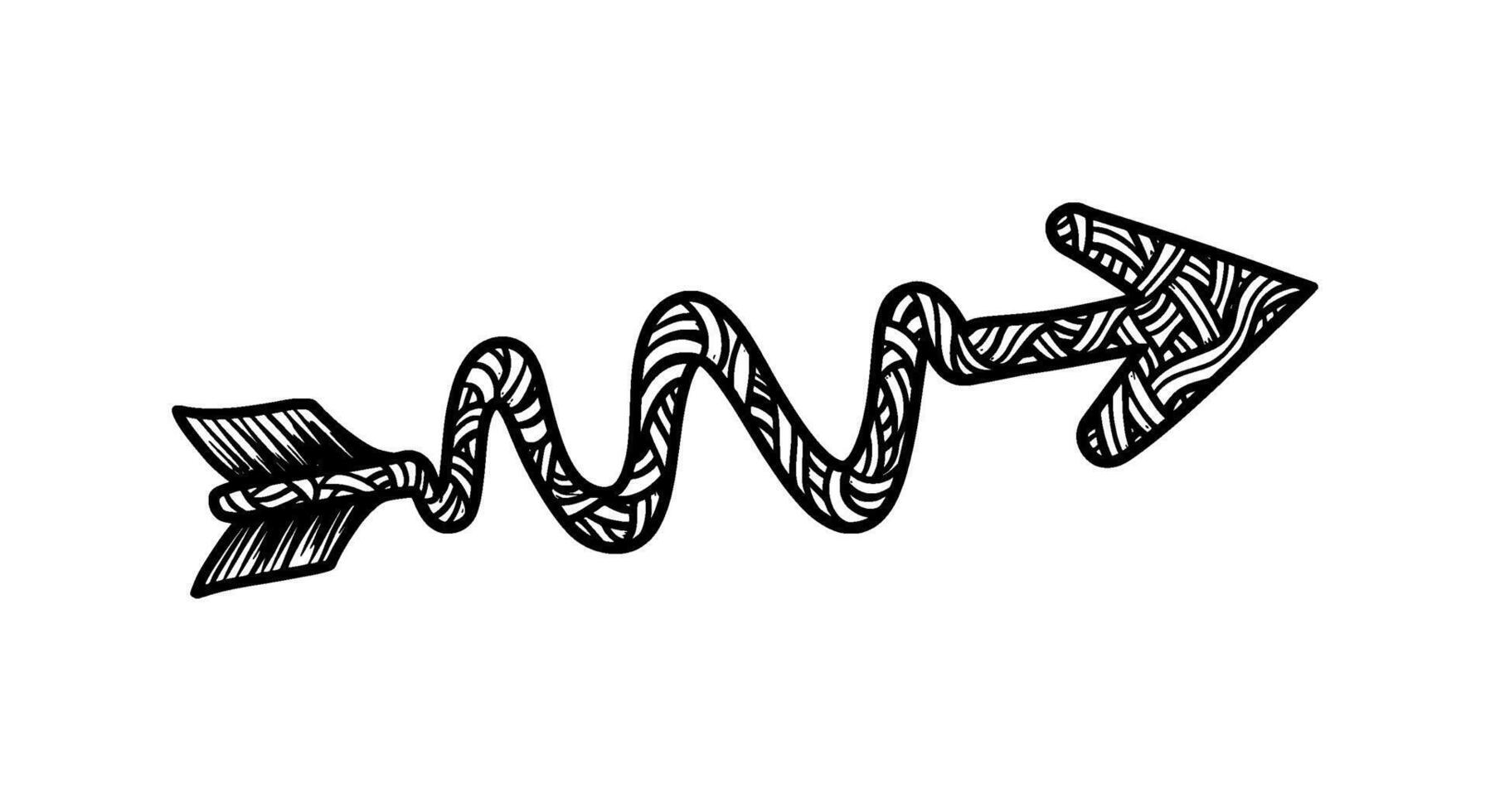 Ornate Arrow with Swirling Pattern vector