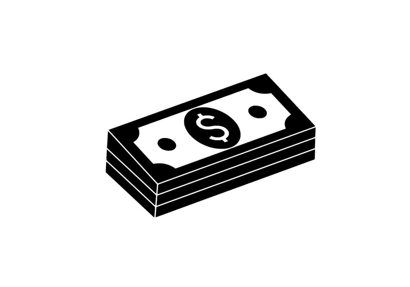Isometric Stack of Dollar Bills Icon vector
