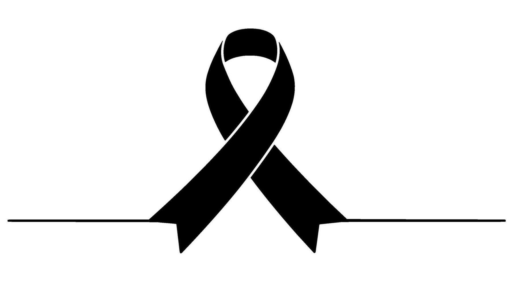 Black Awareness Ribbon with Base Line vector