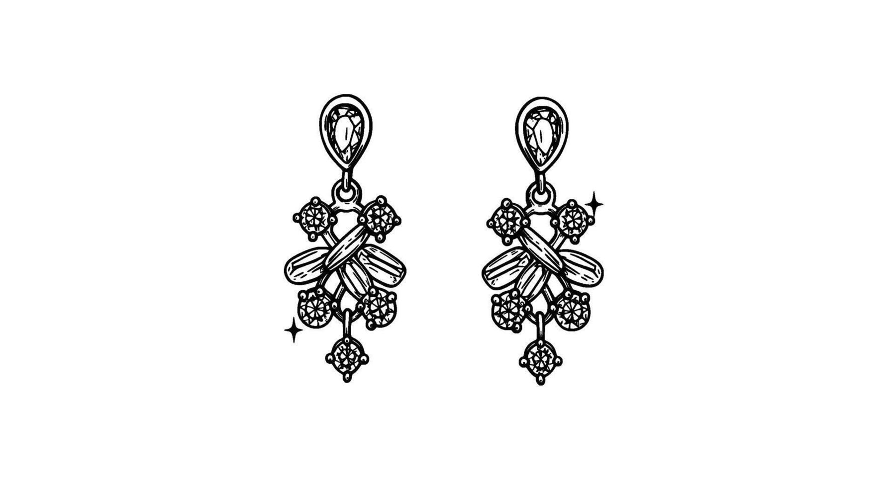 Elegant Crystal Cluster Drop Earrings Design vector