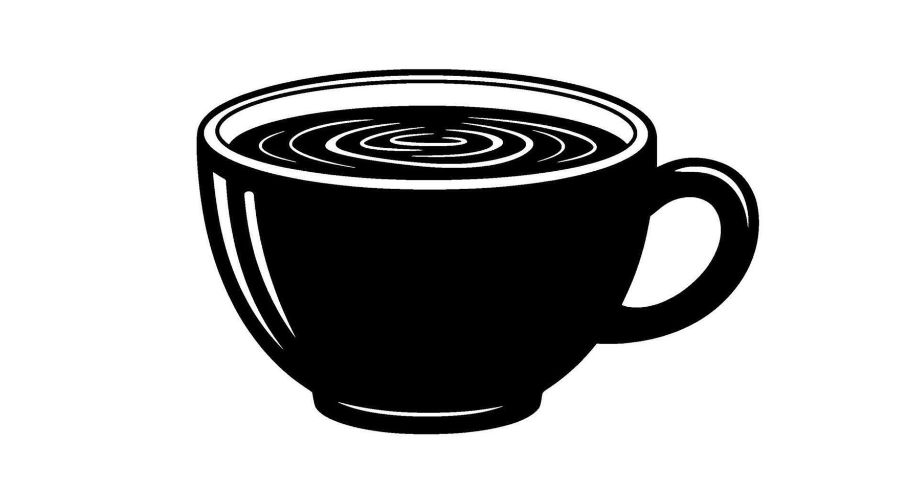 Spiral Coffee Mug Silhouette vector