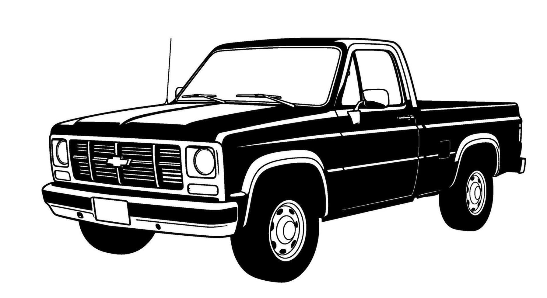 Classic Pickup Truck Silhouette vector