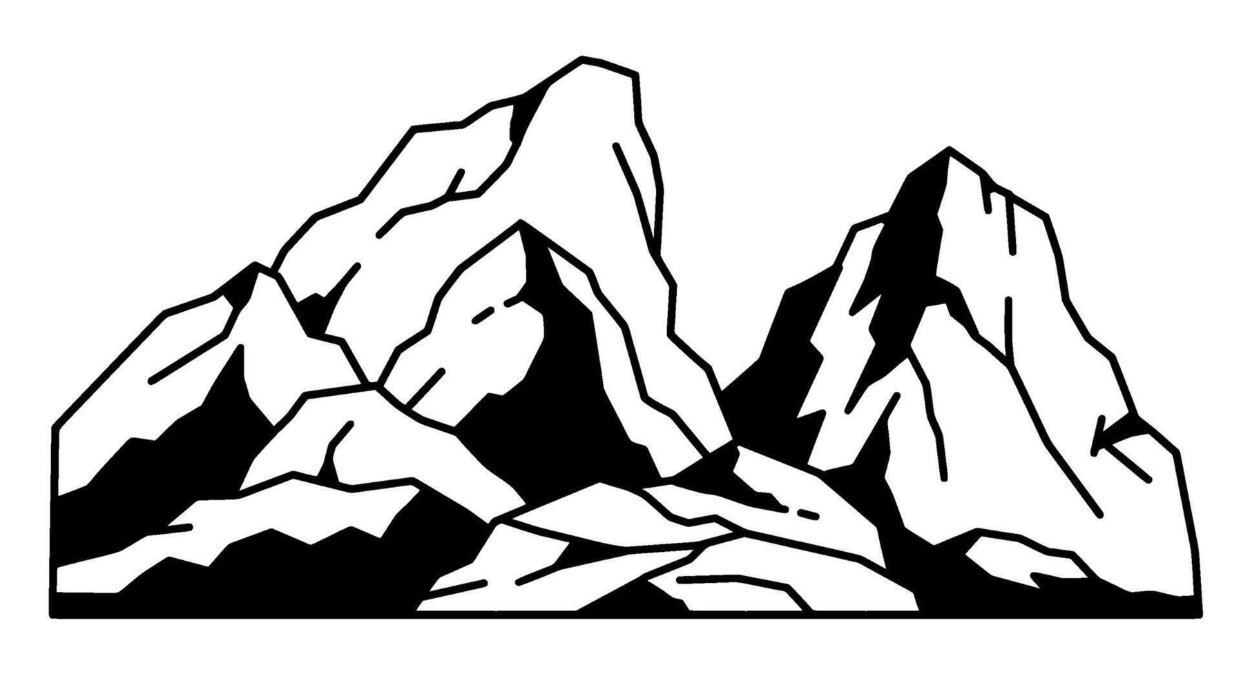 Monochromatic Peak Silhouette Graphic vector