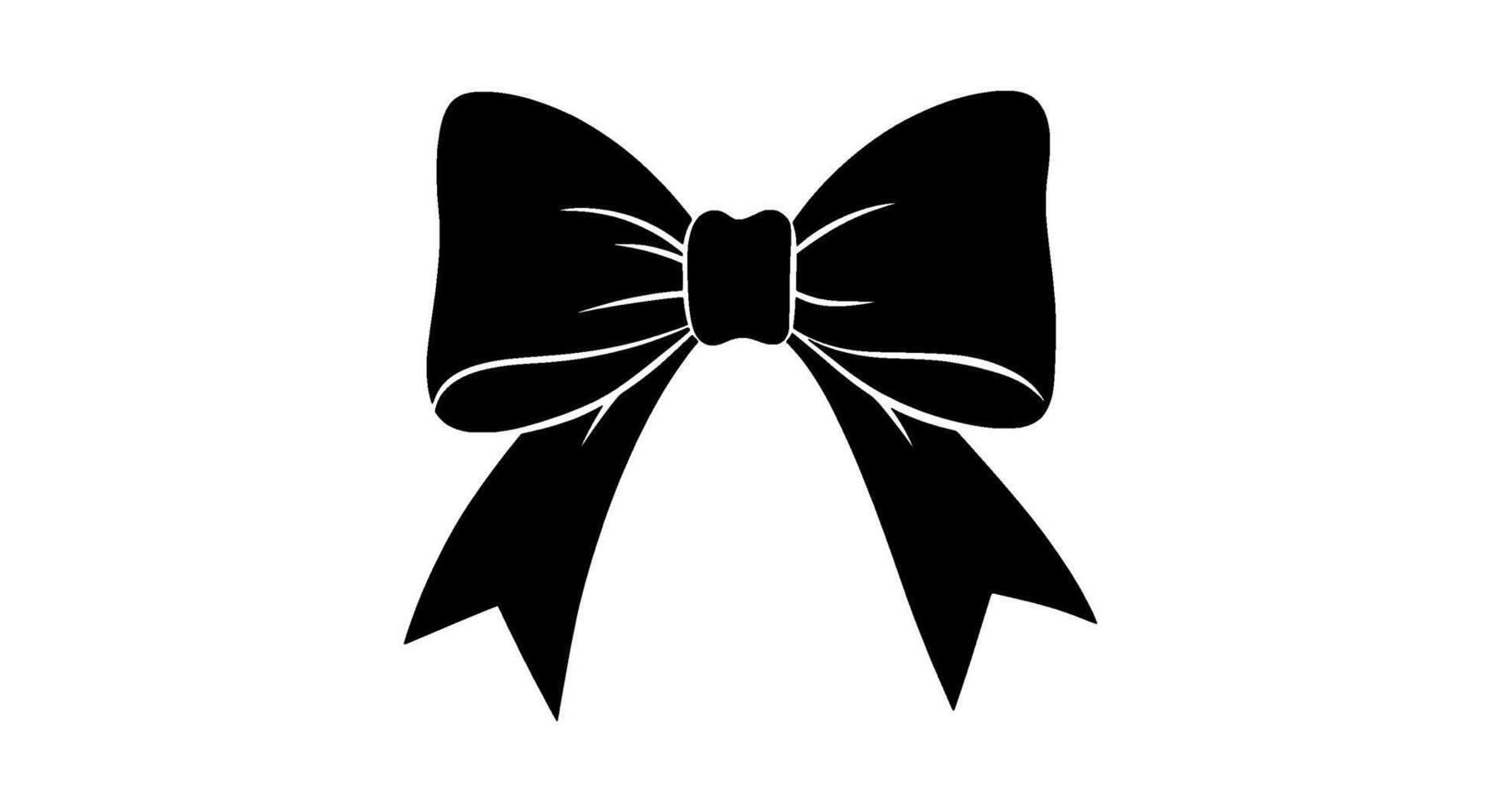 Simple Black Bow Silhouette Icon vector