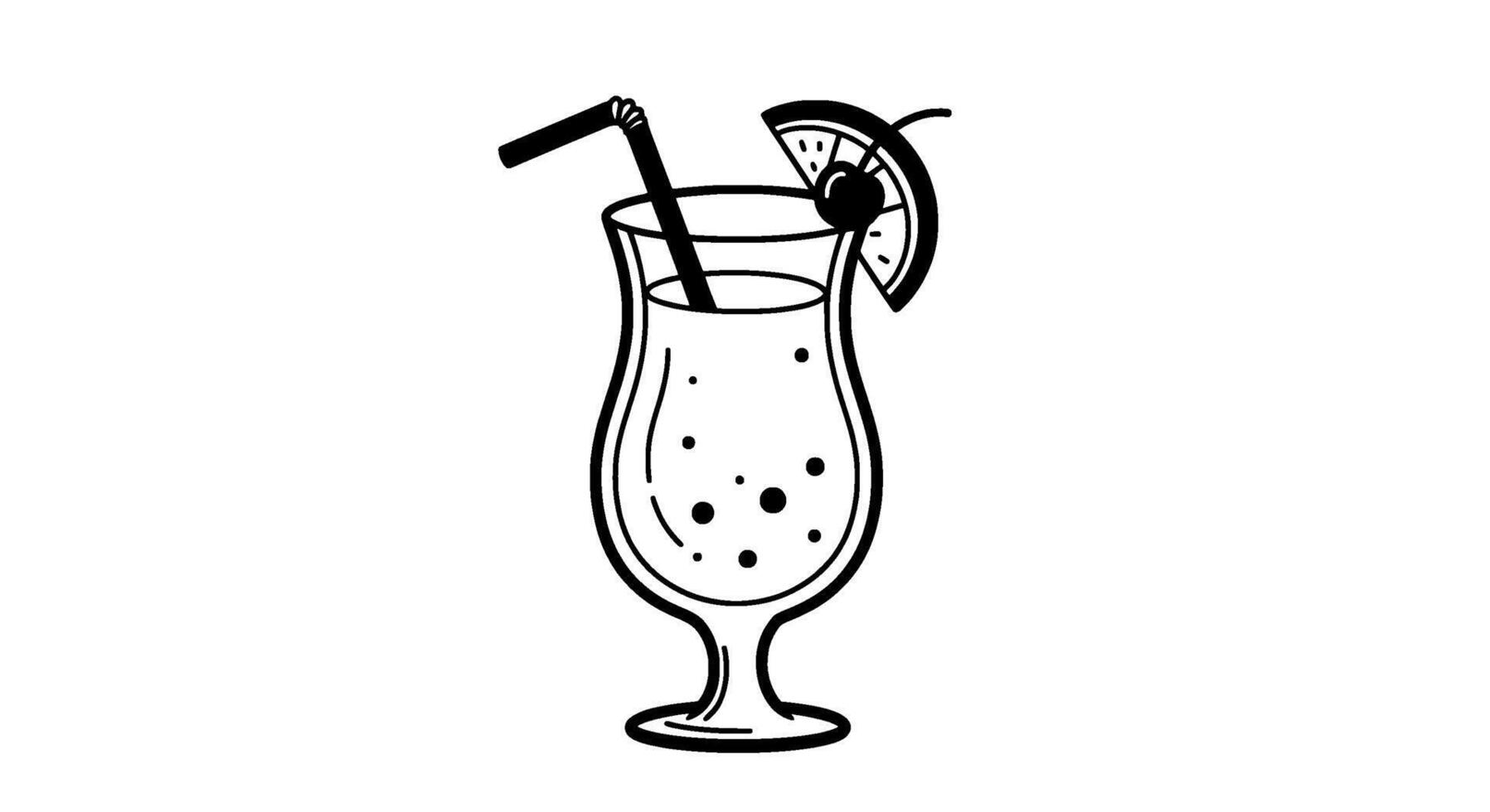Hurricane Cocktail Glass Line Art vector