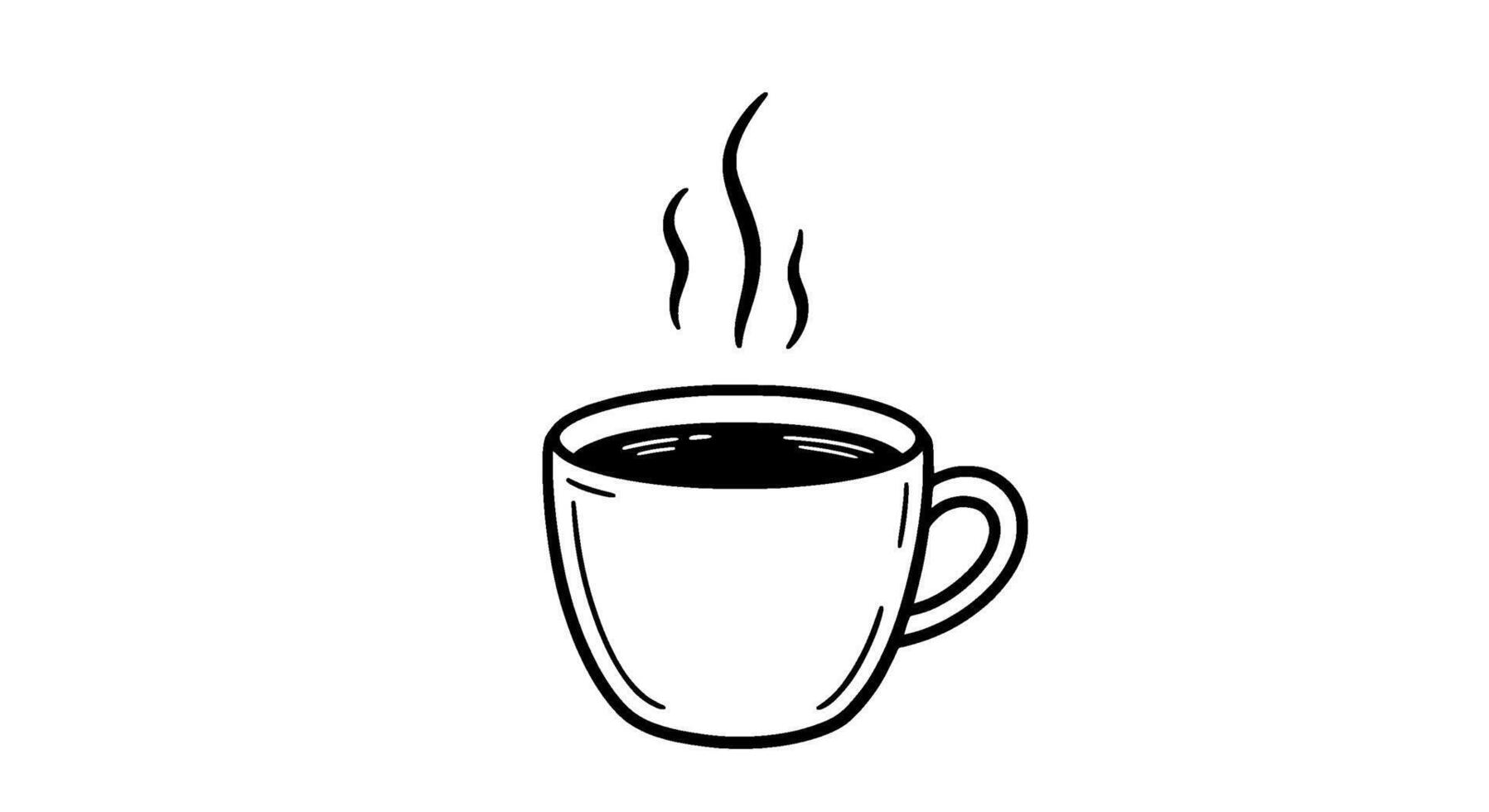 Steaming Coffee Mug, Hand-Drawn Style vector